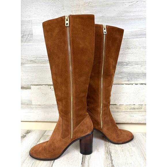 Coach Womens 8.5 Chestnut Brown Ombre Suede Heeled Knee High Designer Boots - Picture 3 of 9